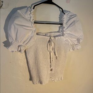 White puff sleeve going out top